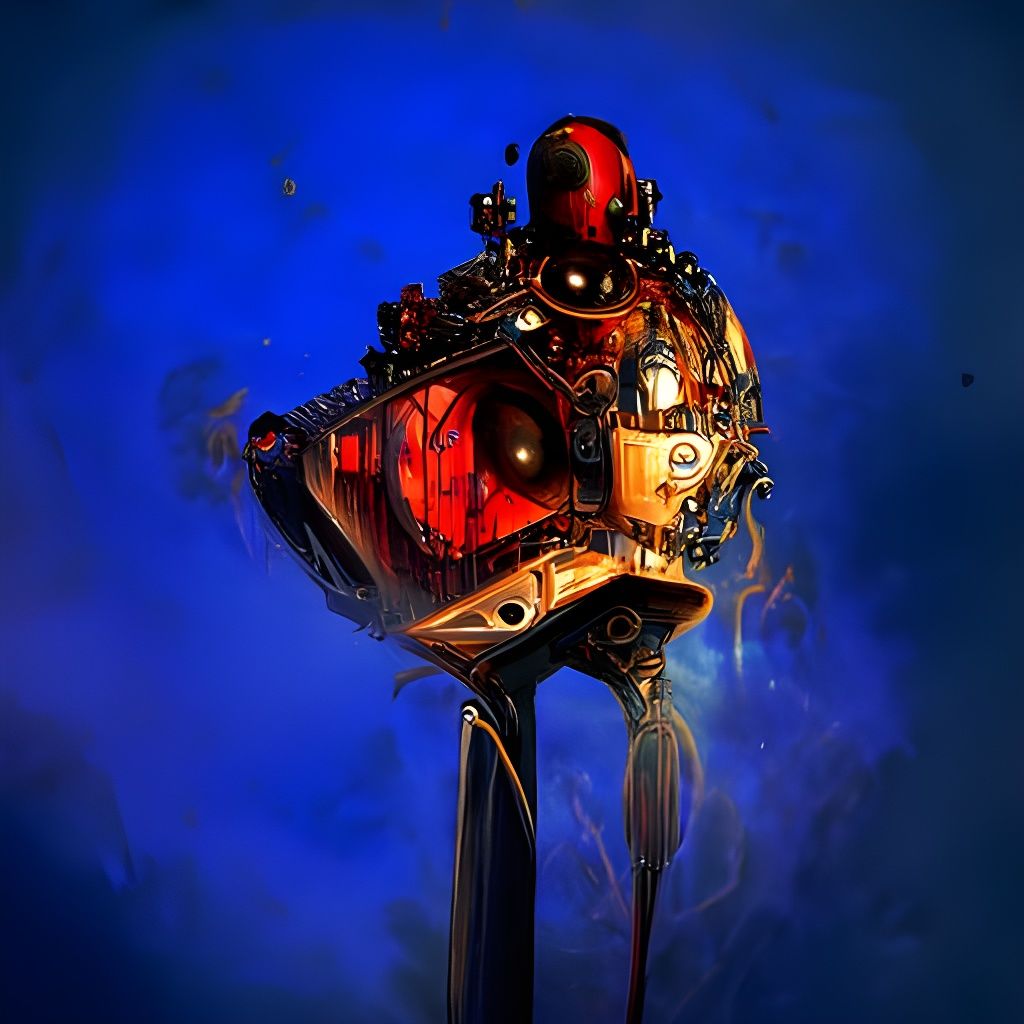 Steampunk Robot in Mystic Horror Style