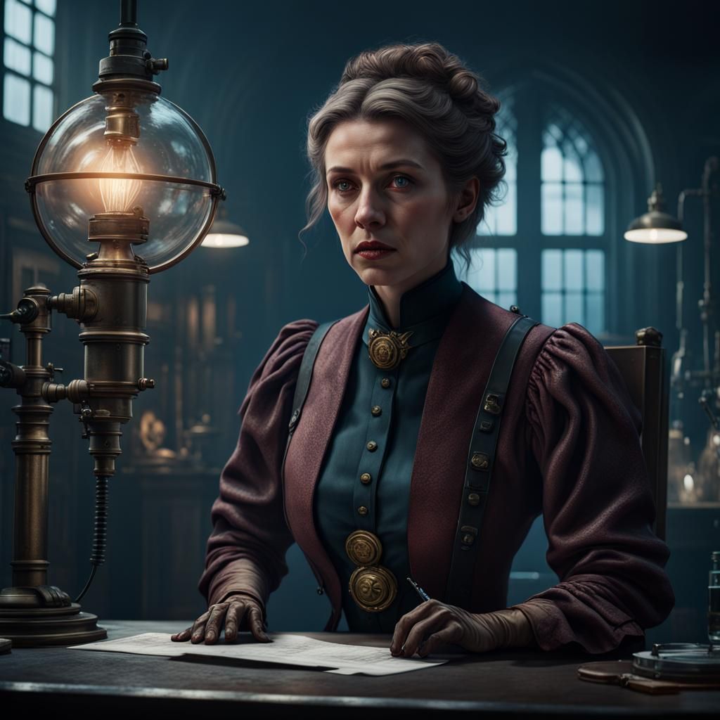 Victorian Science Fiction Interrogation in Detailed Matte Pa...