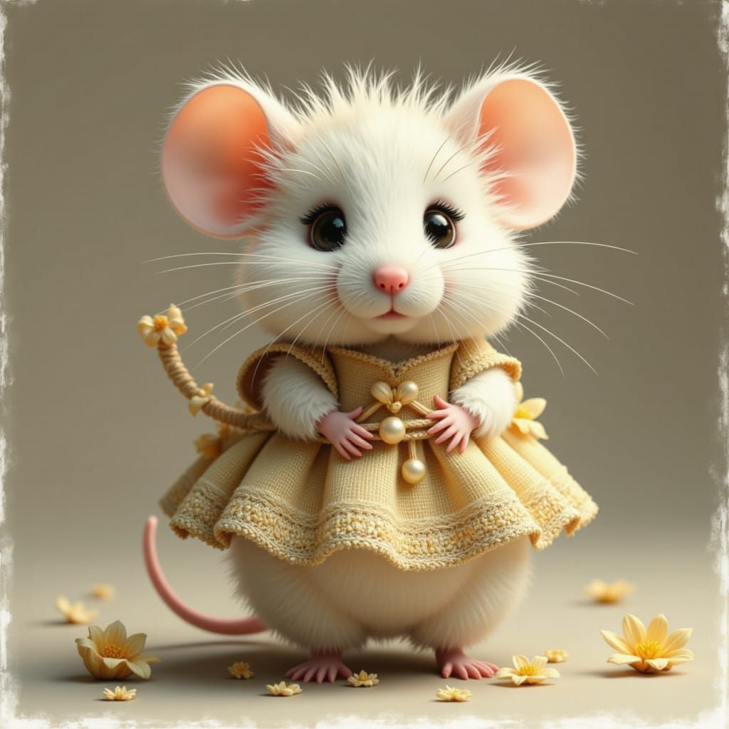 Whimsical Mouse in New Outfit