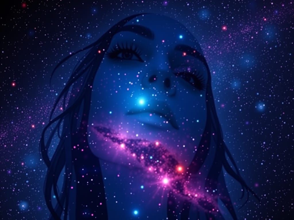 Galaxy Goddess in Deep Cosmic Hues