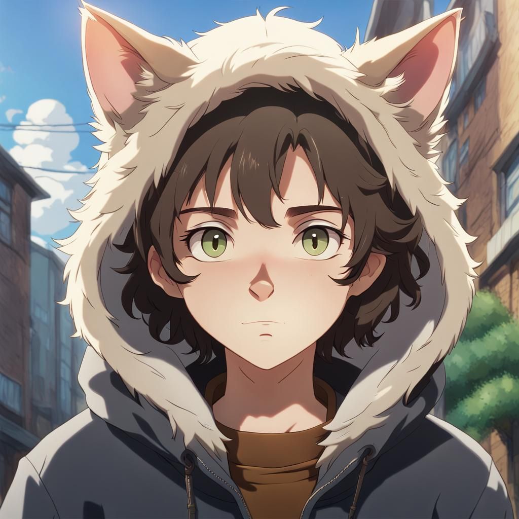 Androgynous Feline Furry in Anime Style