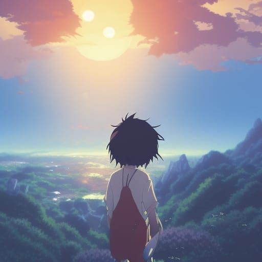 Anime Key Visual in Ghibli Style