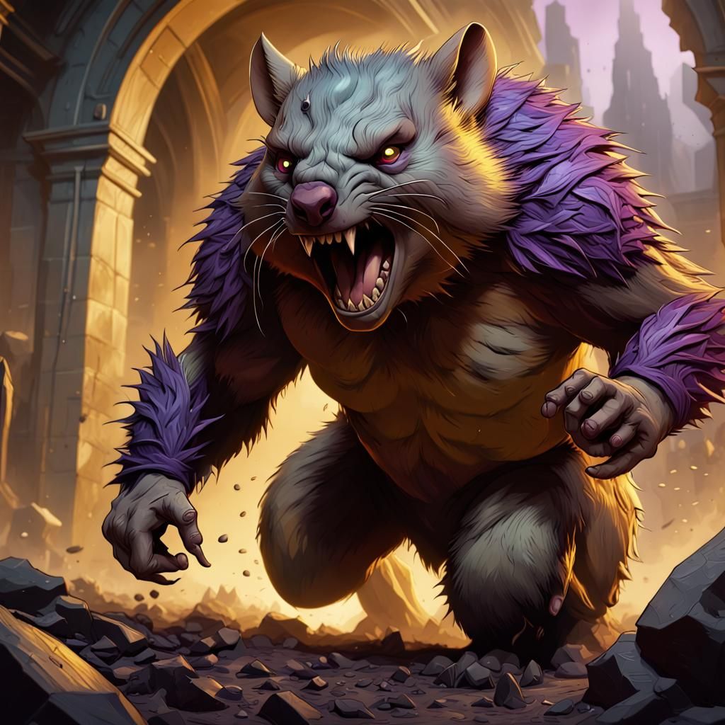 Rampaging Rabid Wombat: Dark Fantasy Concept Art