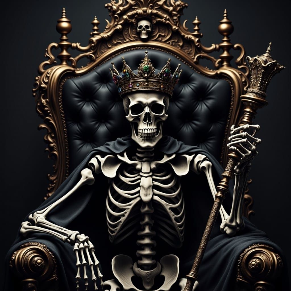 Macabre Monarch in Dark, Biomechanical Horrorcore Style