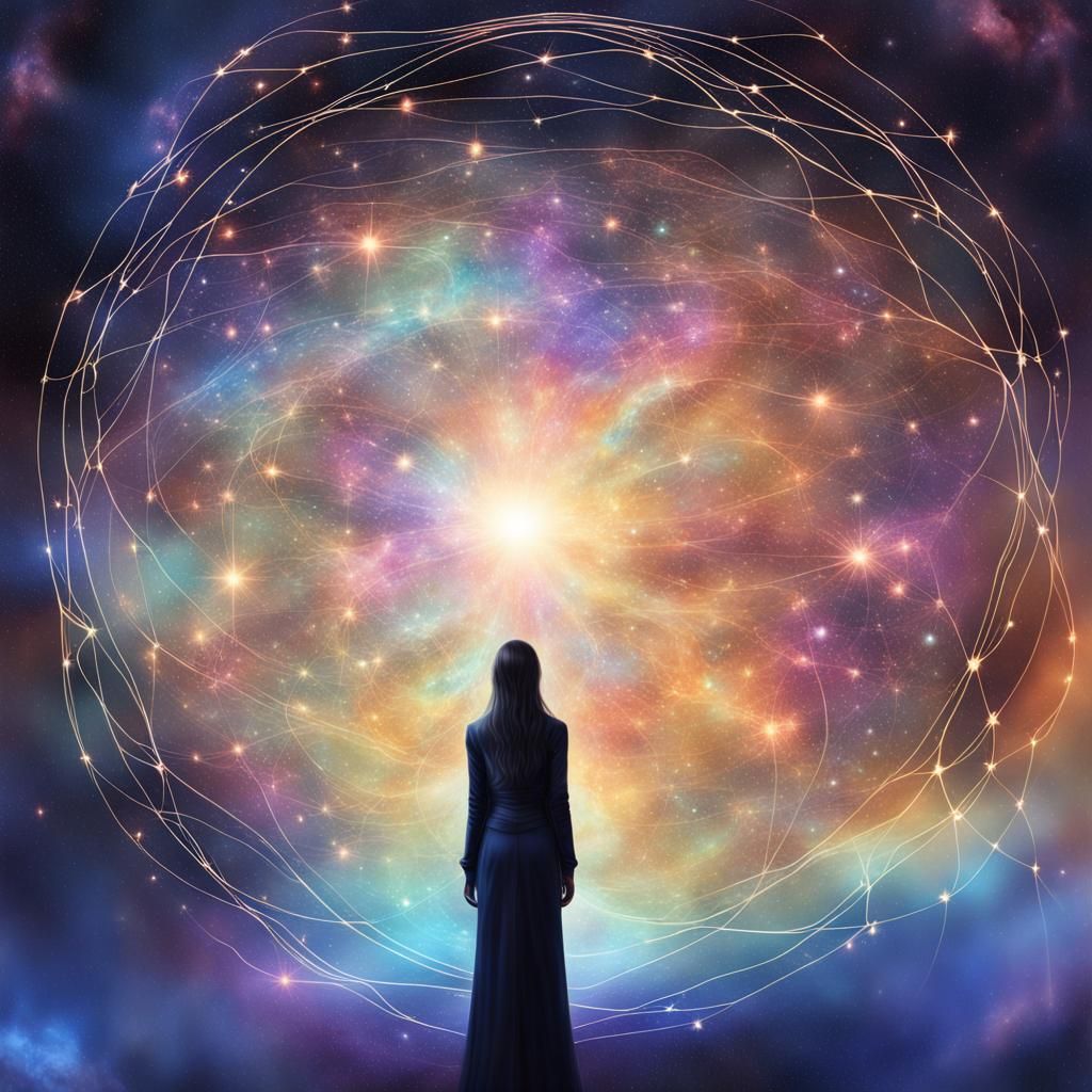Ethereal Being Casting Galaxies in Digital Art