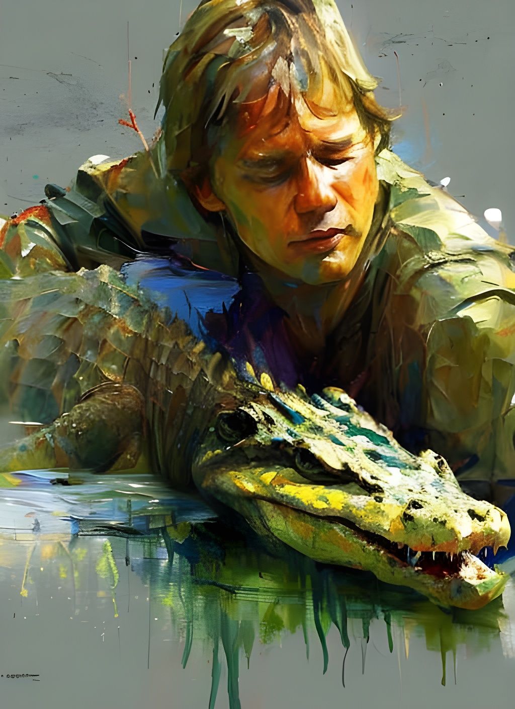 Detailed Crocodile Head in Speedpaint Style