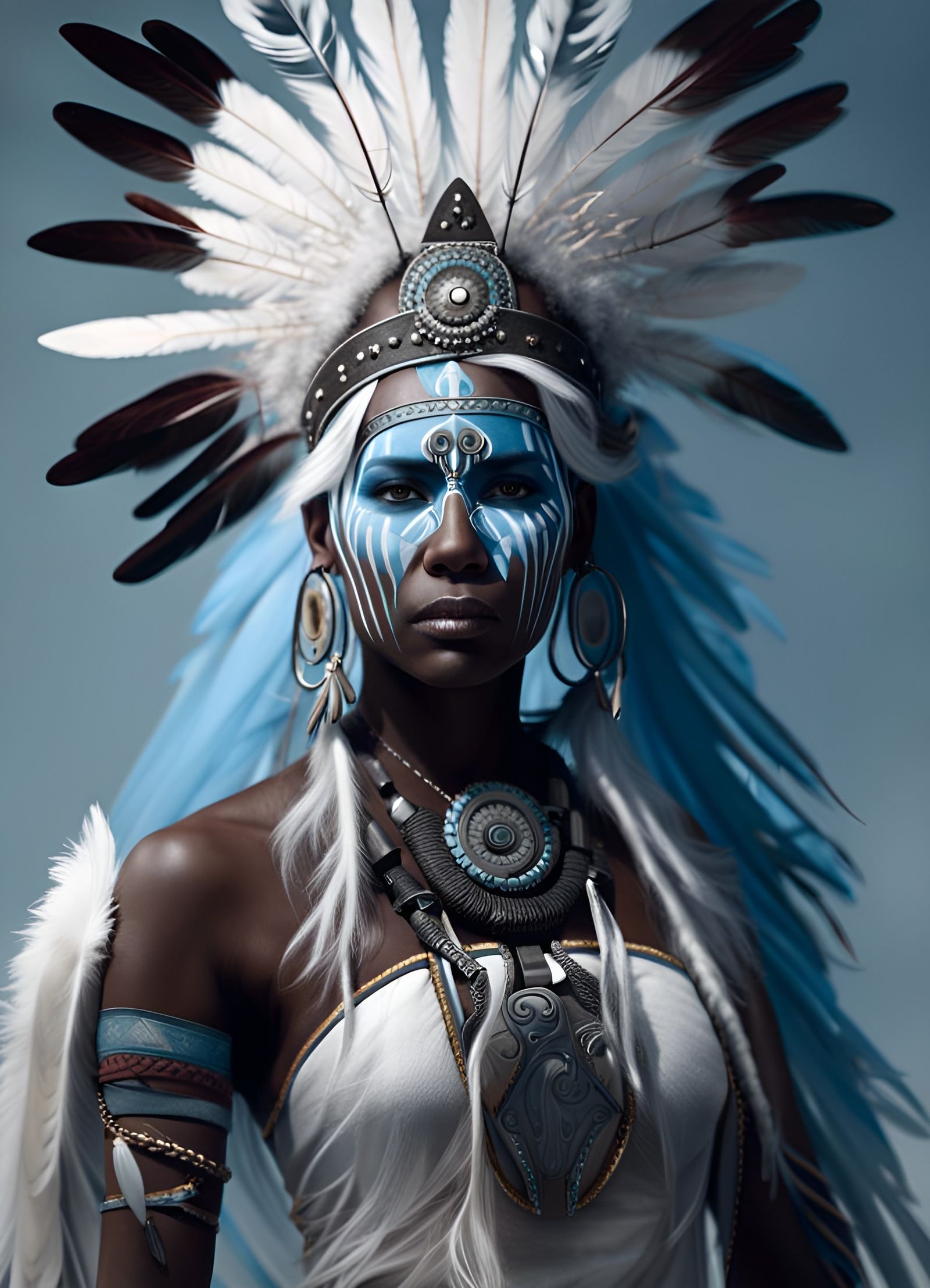 Ethereal Native American Warrior Princess Portrait