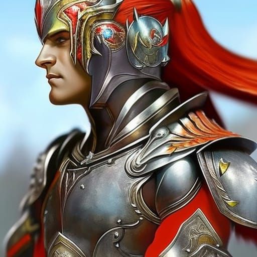 Elf Warrior in Silver Armor: Hyperrealistic Concept Art