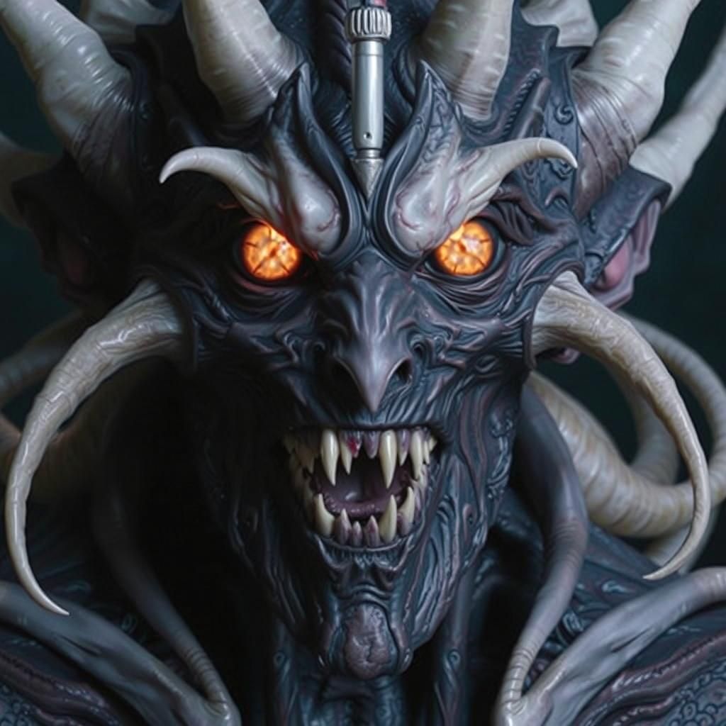 Terrifying Ghostly Silhouette with Bloody Knife