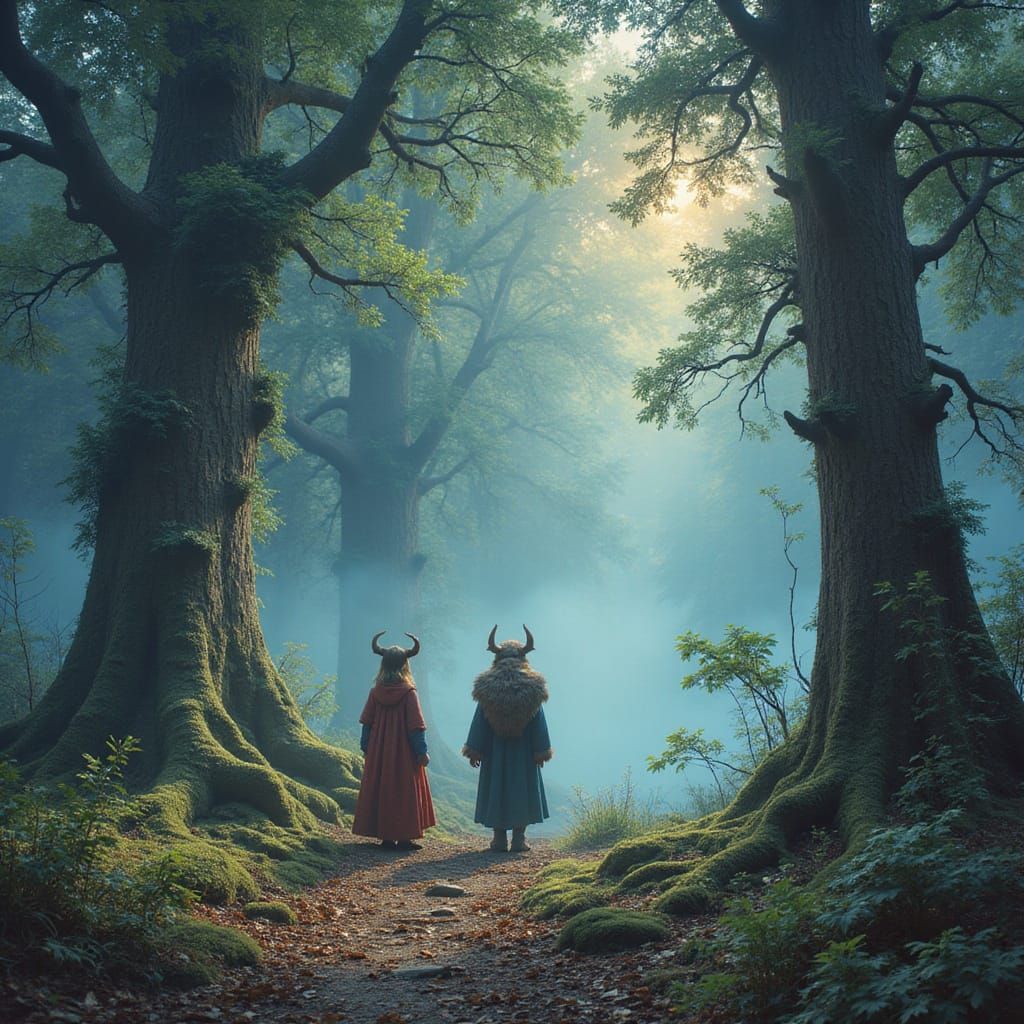 Mystical Realm of Ancient Trees and Whimsical Dreams