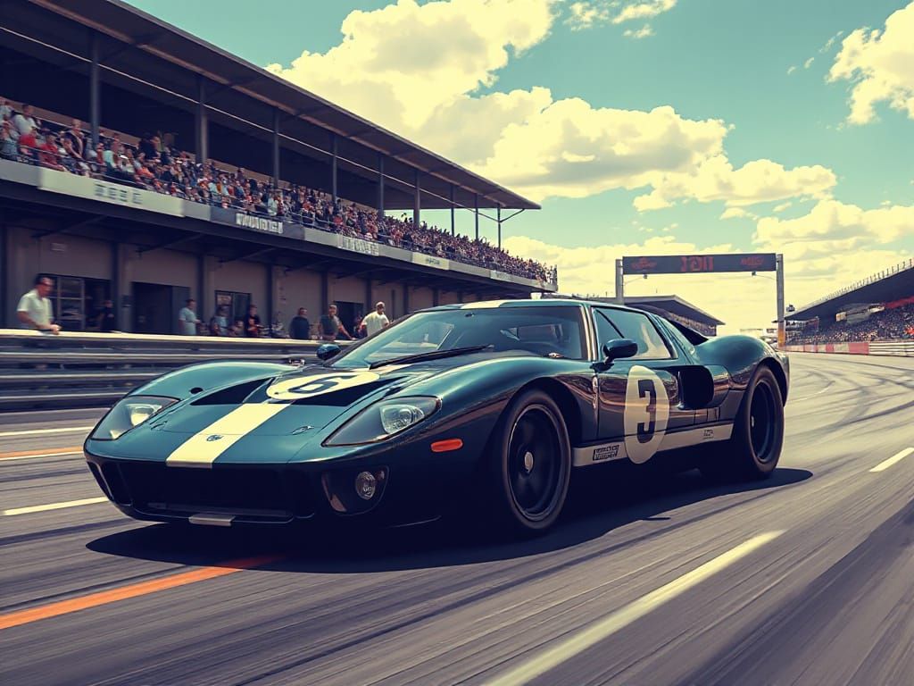 Ford GT40 Races in Futuristic Neon Style