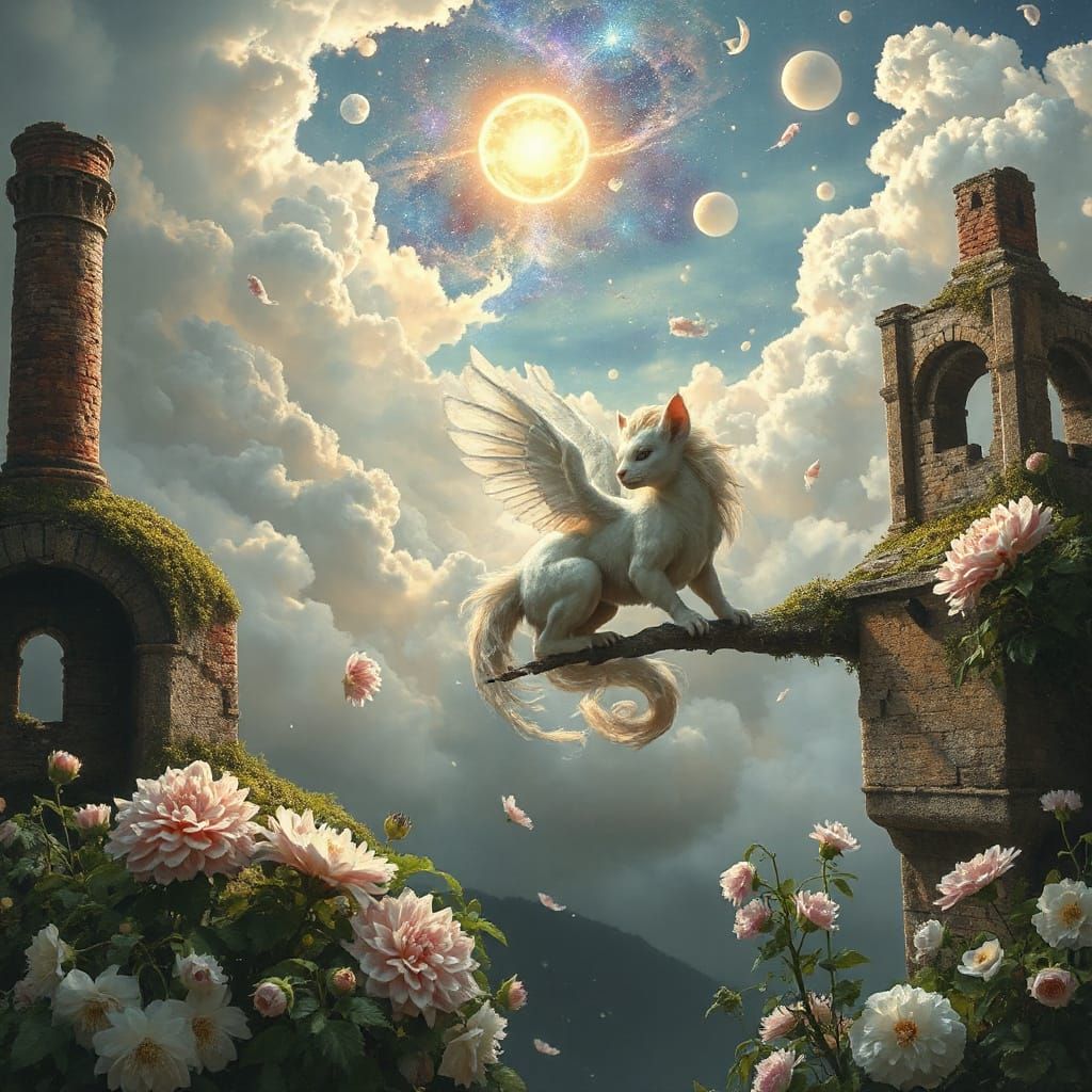 Celestial Changeling Creature in Impressionist Style