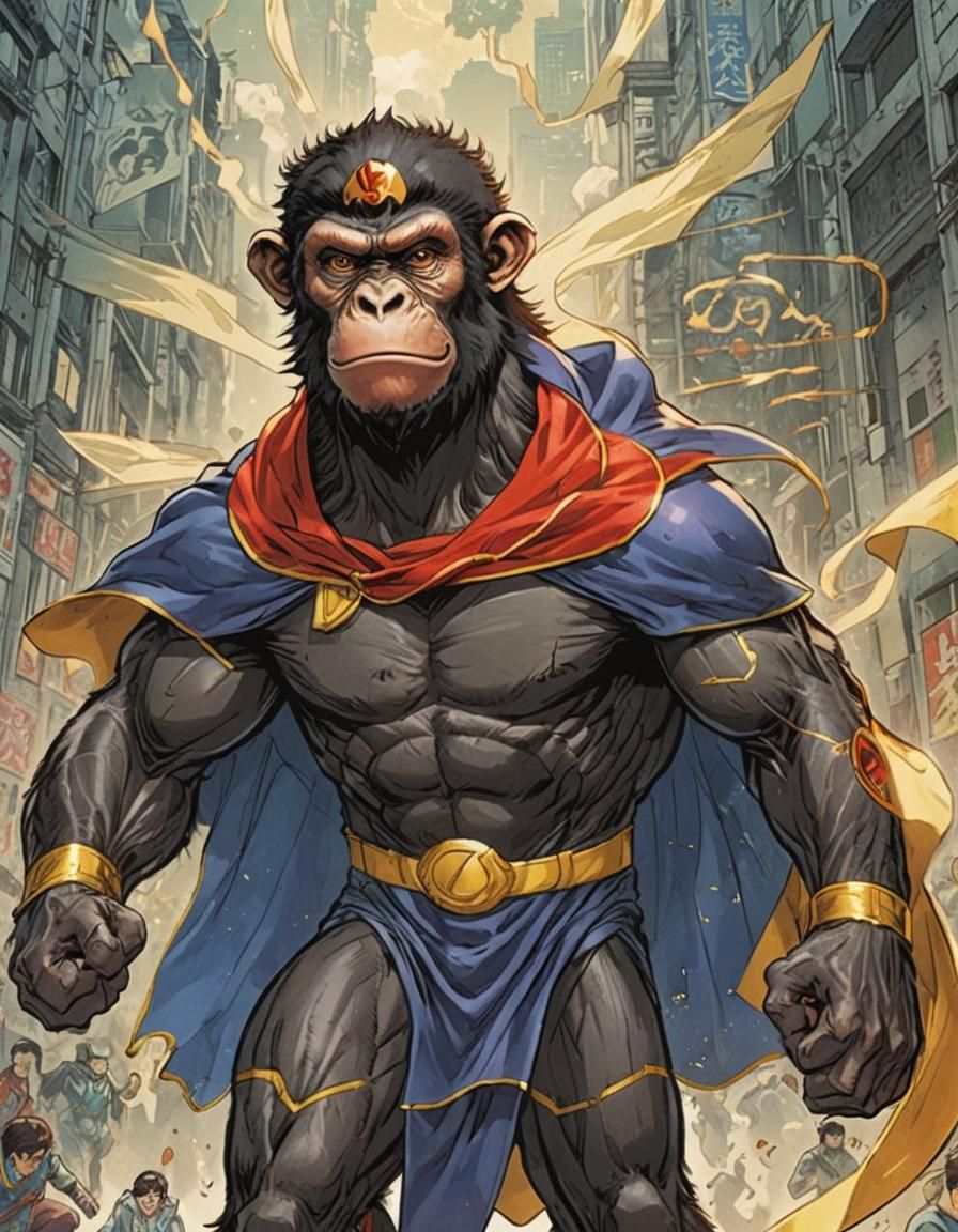 Mystic Ape-Man Superhero Comic Book Cover