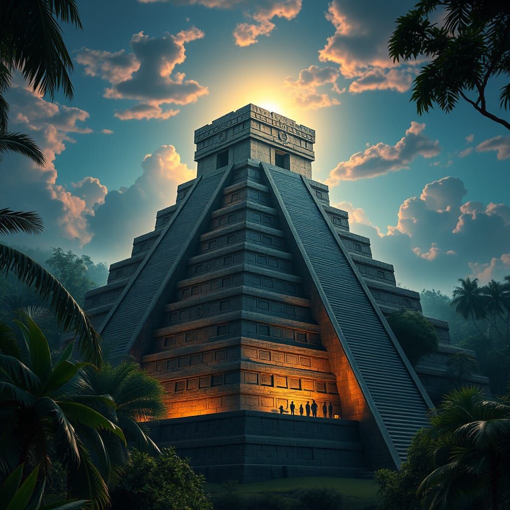 Majestic Mesoamerican Temple Rises in the Jungle