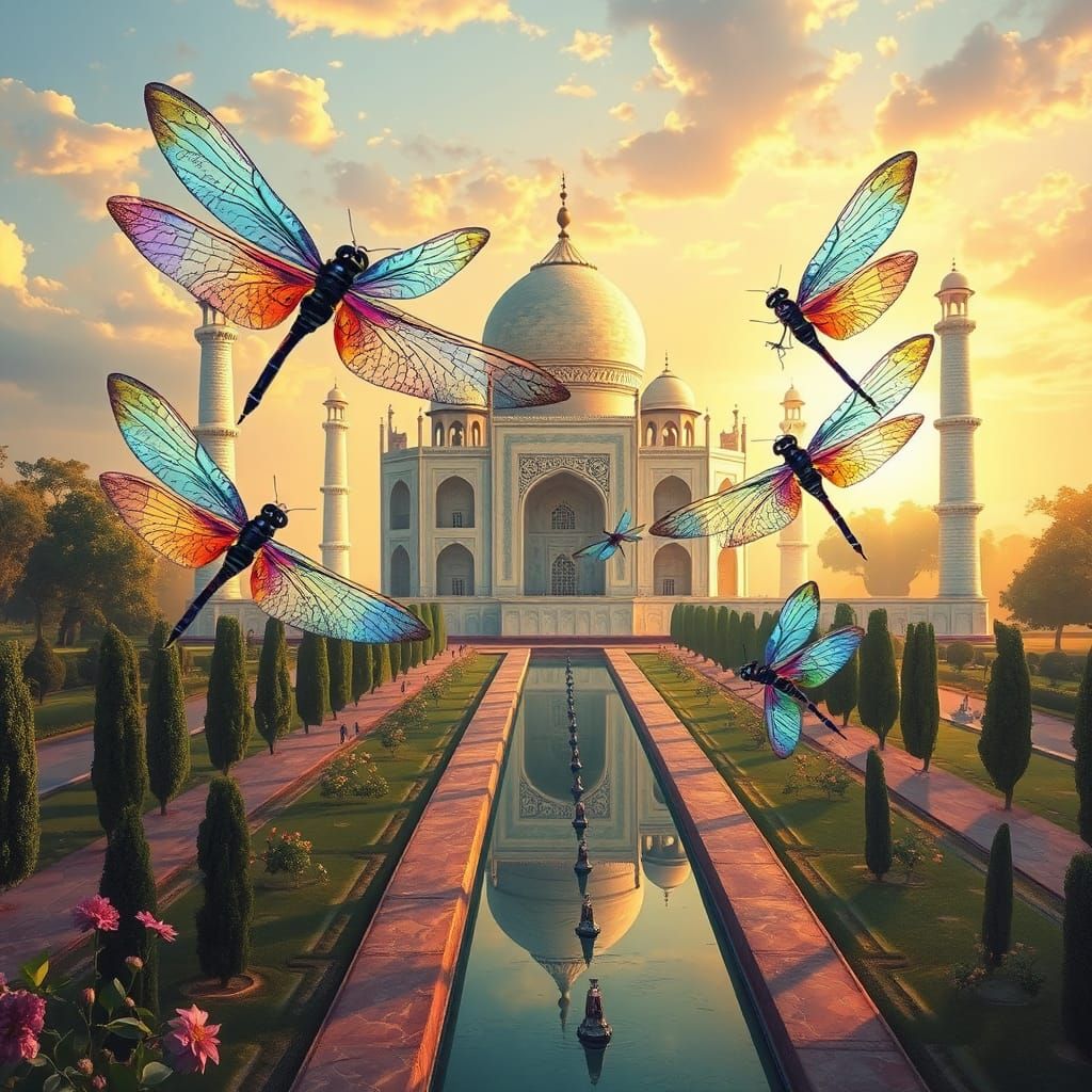 Dragonflies of the Taj mahal of fantasy
