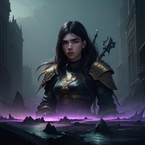 Dua Lipa: Dark Fantasy Portrait in Art Nouveau Style