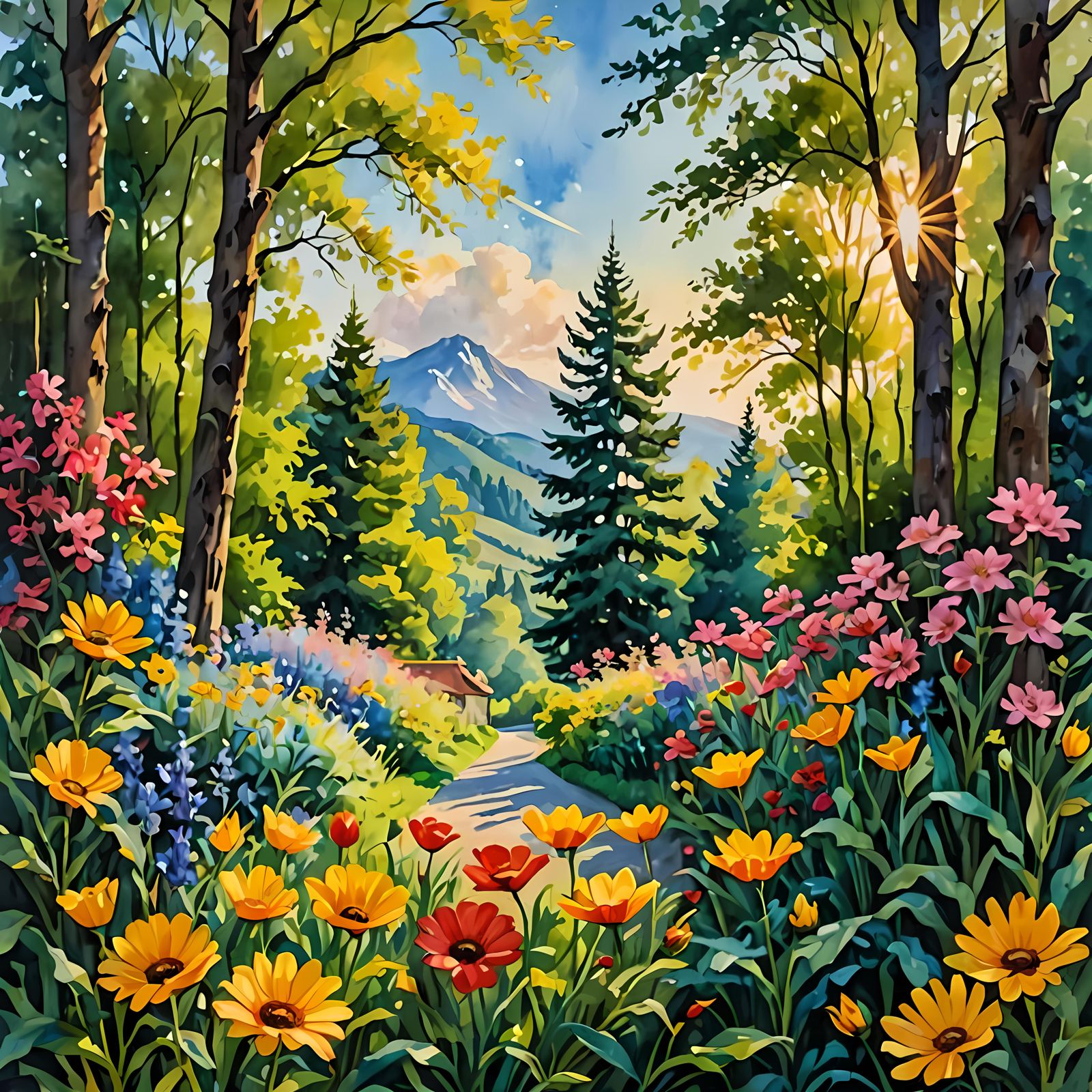 Gouache Painting: Good Morning, Have a Nice Day