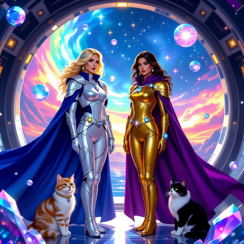 Celestial Commanders Aboard Cosmic Starship