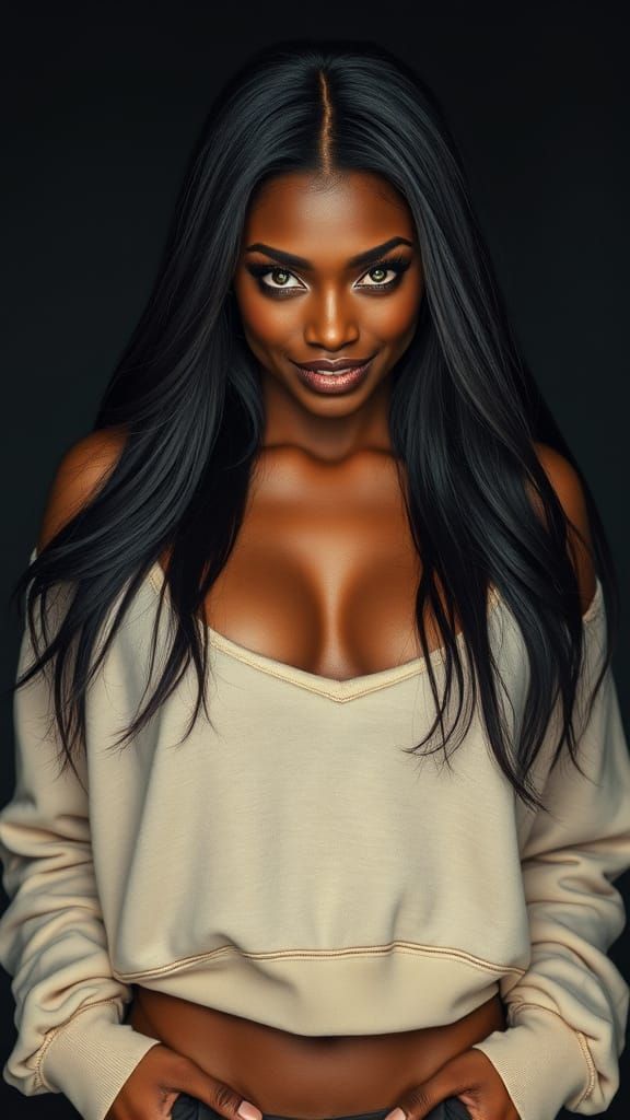 Hyper-Realistic Goddess in Dark Elegance