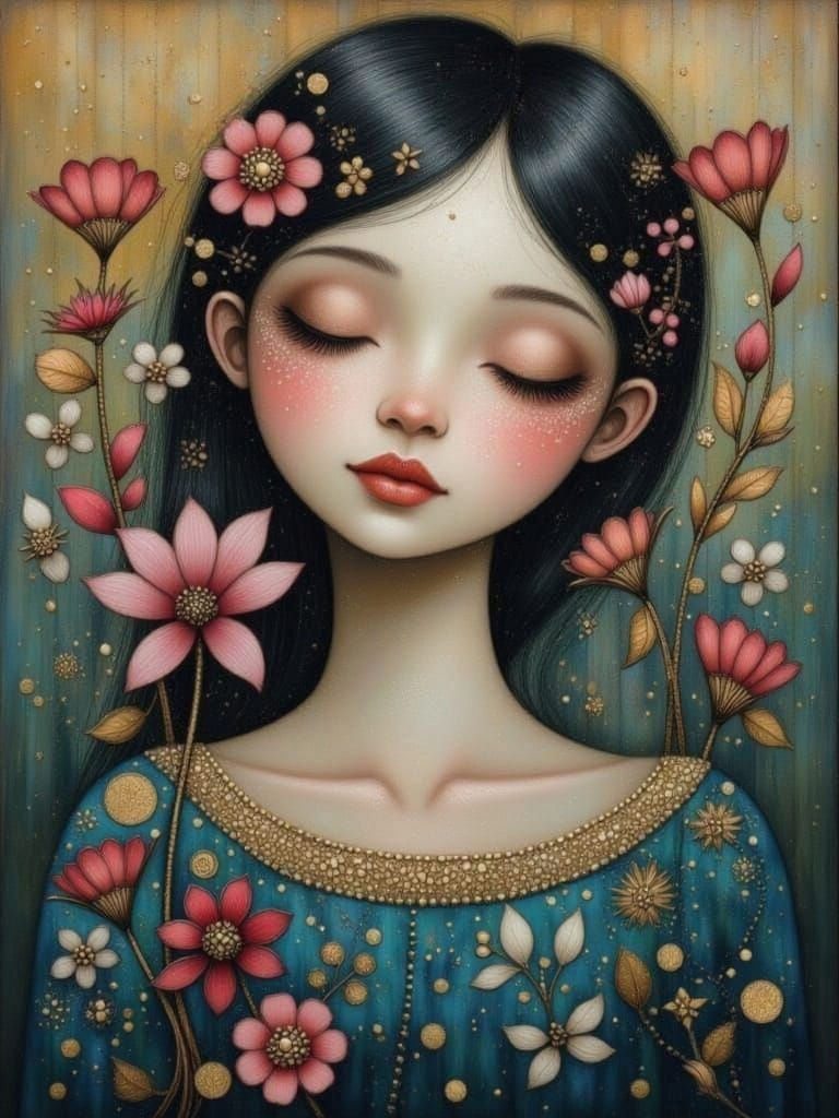 Ethereal Blooming Wisteria in Vibrant Digital Art