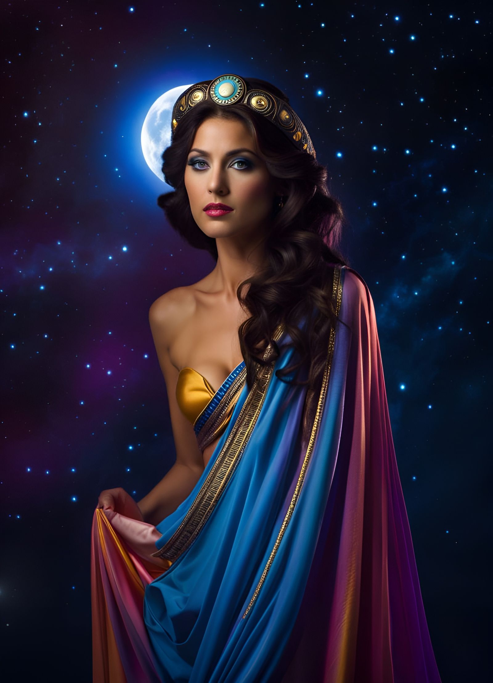 Beautiful Greek Goddess Selene Portrait