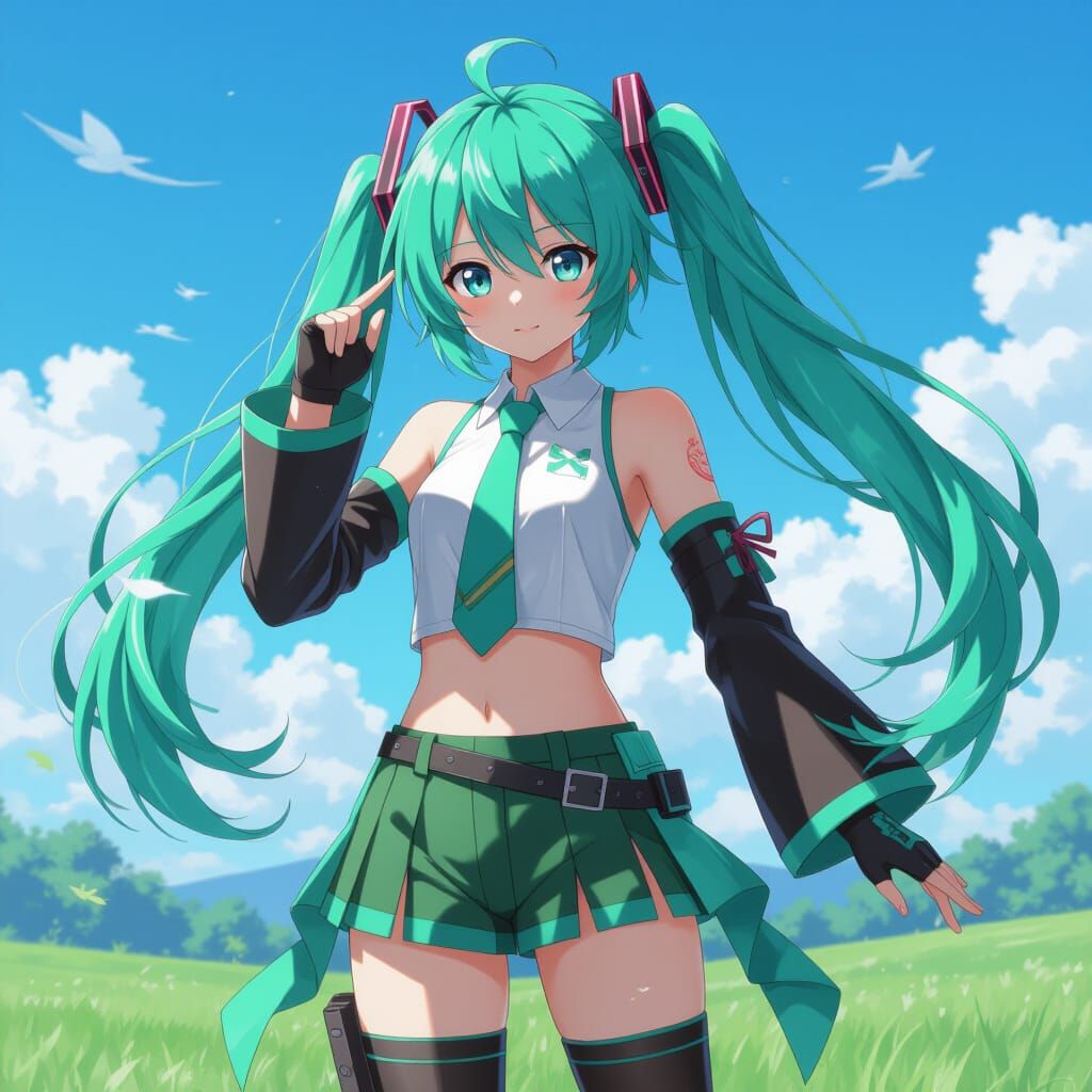 Hatsune Miku in Detailed 3D Anime Art Style