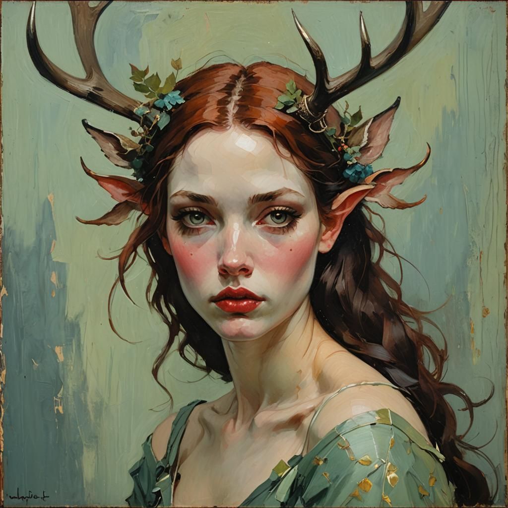 Faerie with antlers