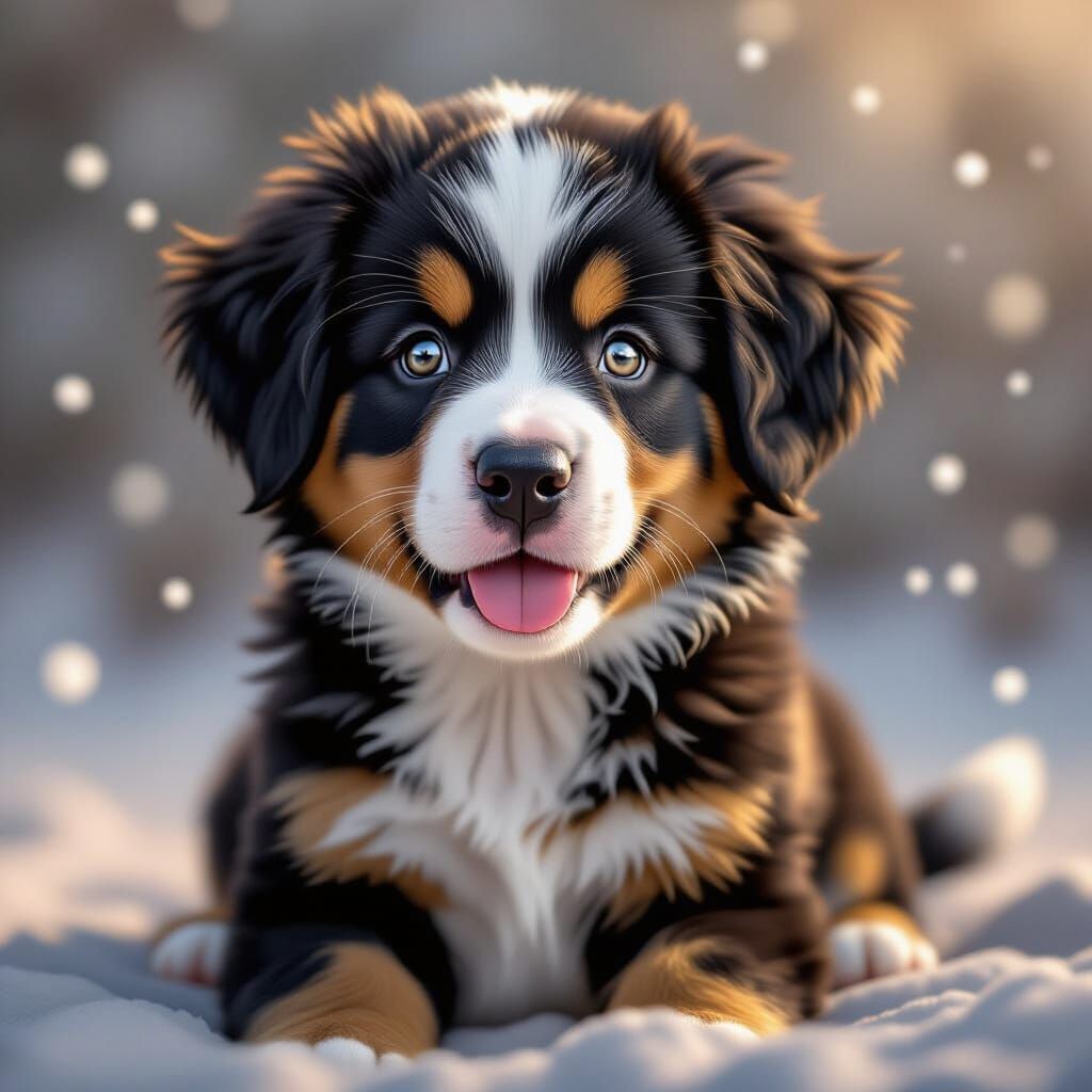 Baby Bernese Mountain Dog Puppy Portrait