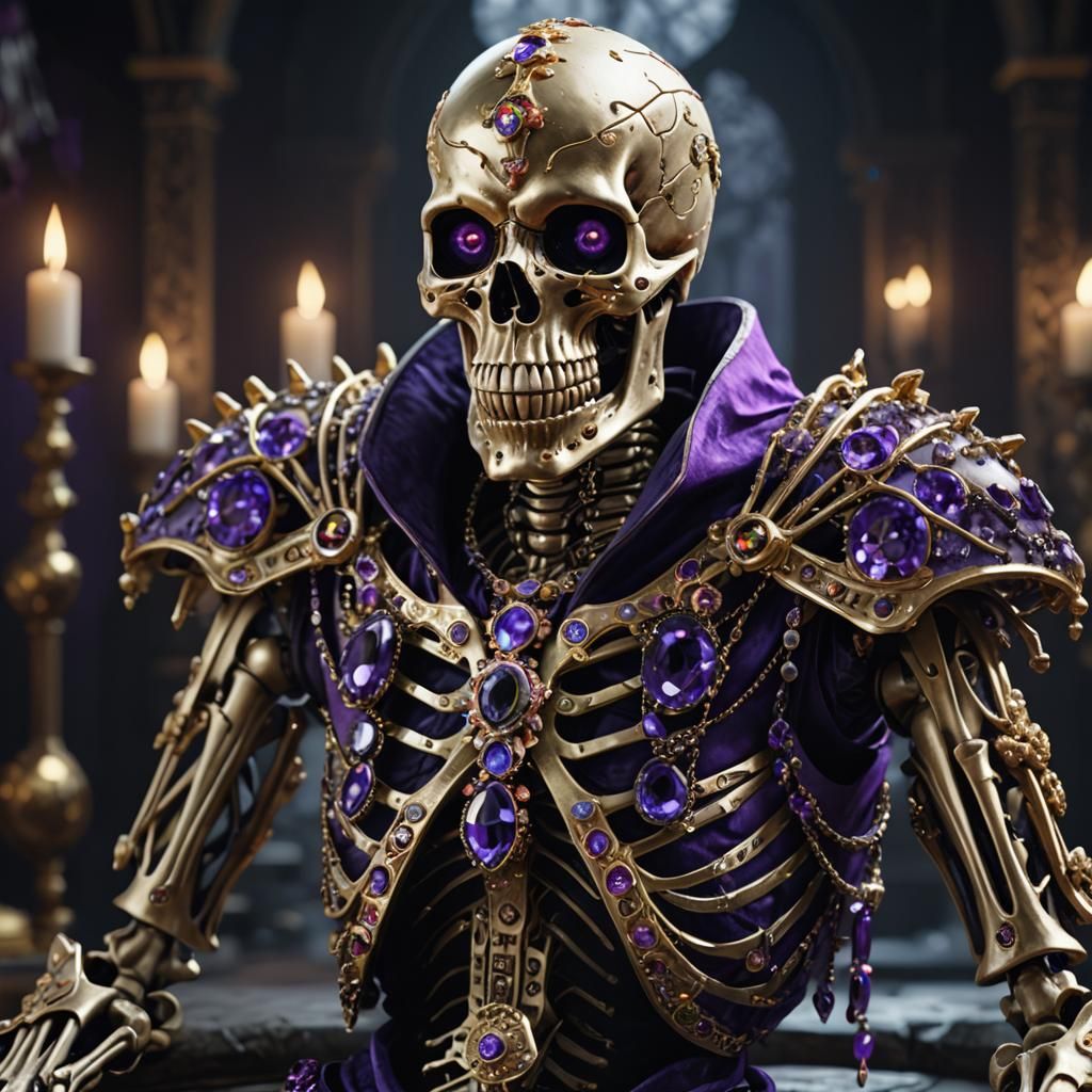 Luxurious Skeleton with Glowing Eyes in Unreal Engine 5