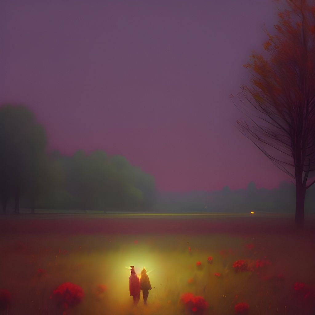 New England Autumn Field: Romantic Impressionism