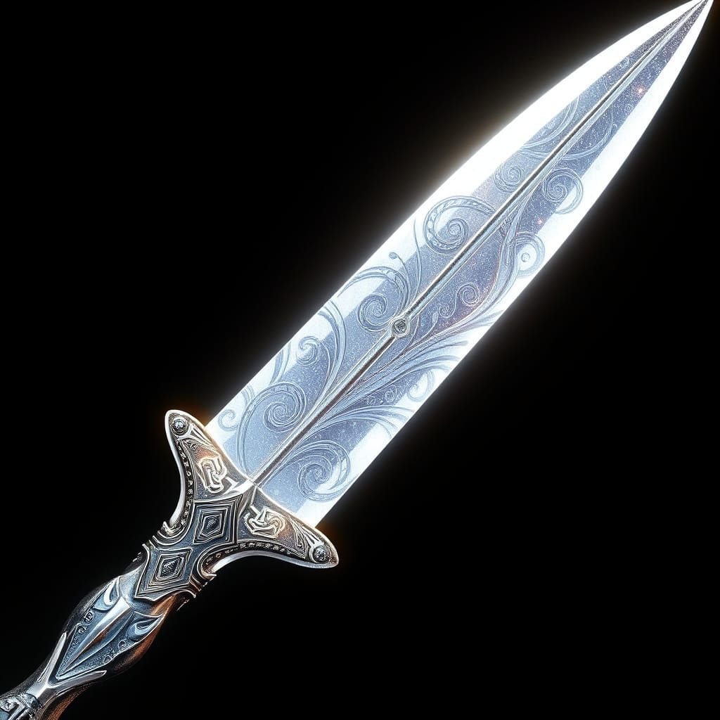 Cosmic Sword with Ethereal, Glowing Blade in Cyberpunk Style