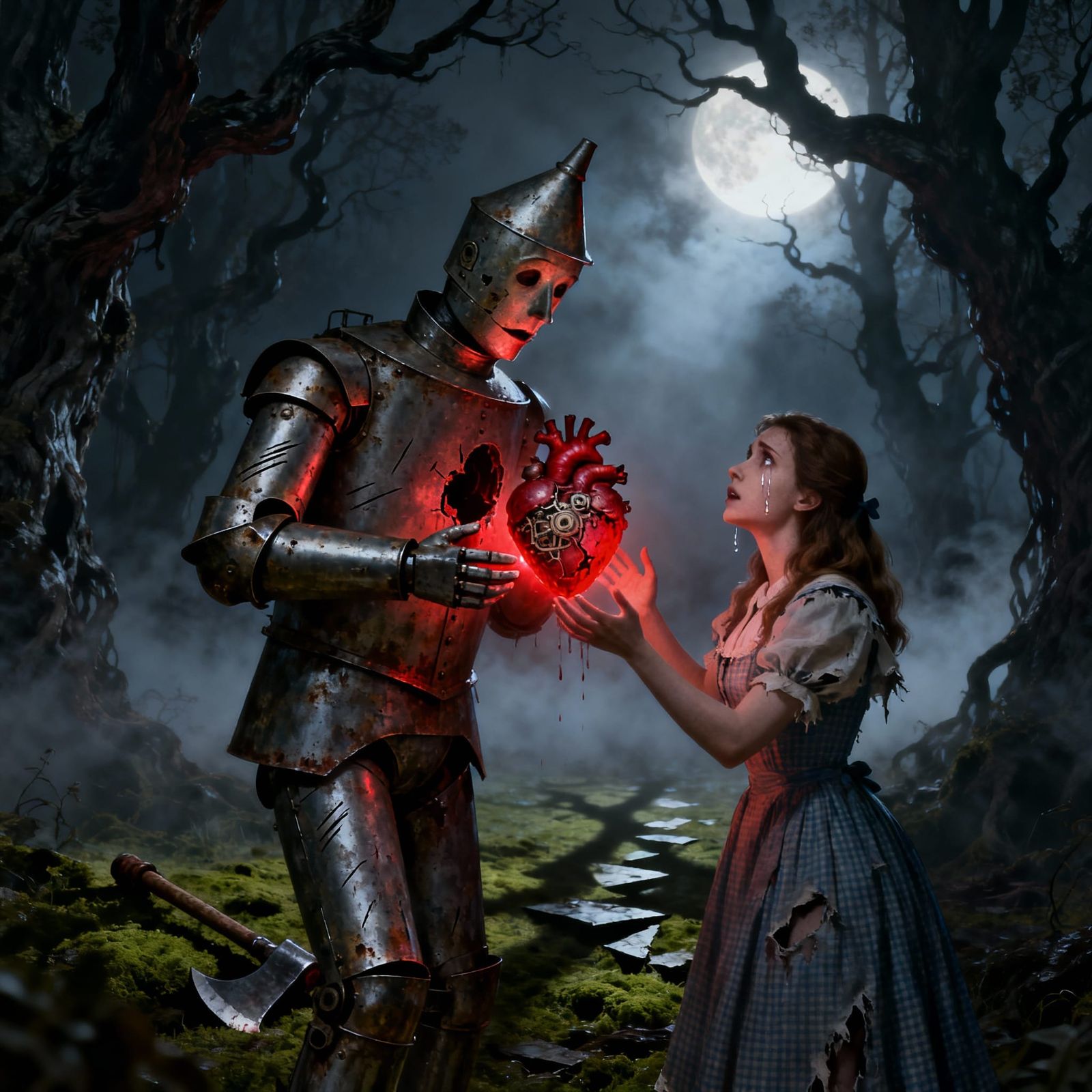 Tin Woodman's Agony: Offering Mechanical Heart in Eerie Fore...