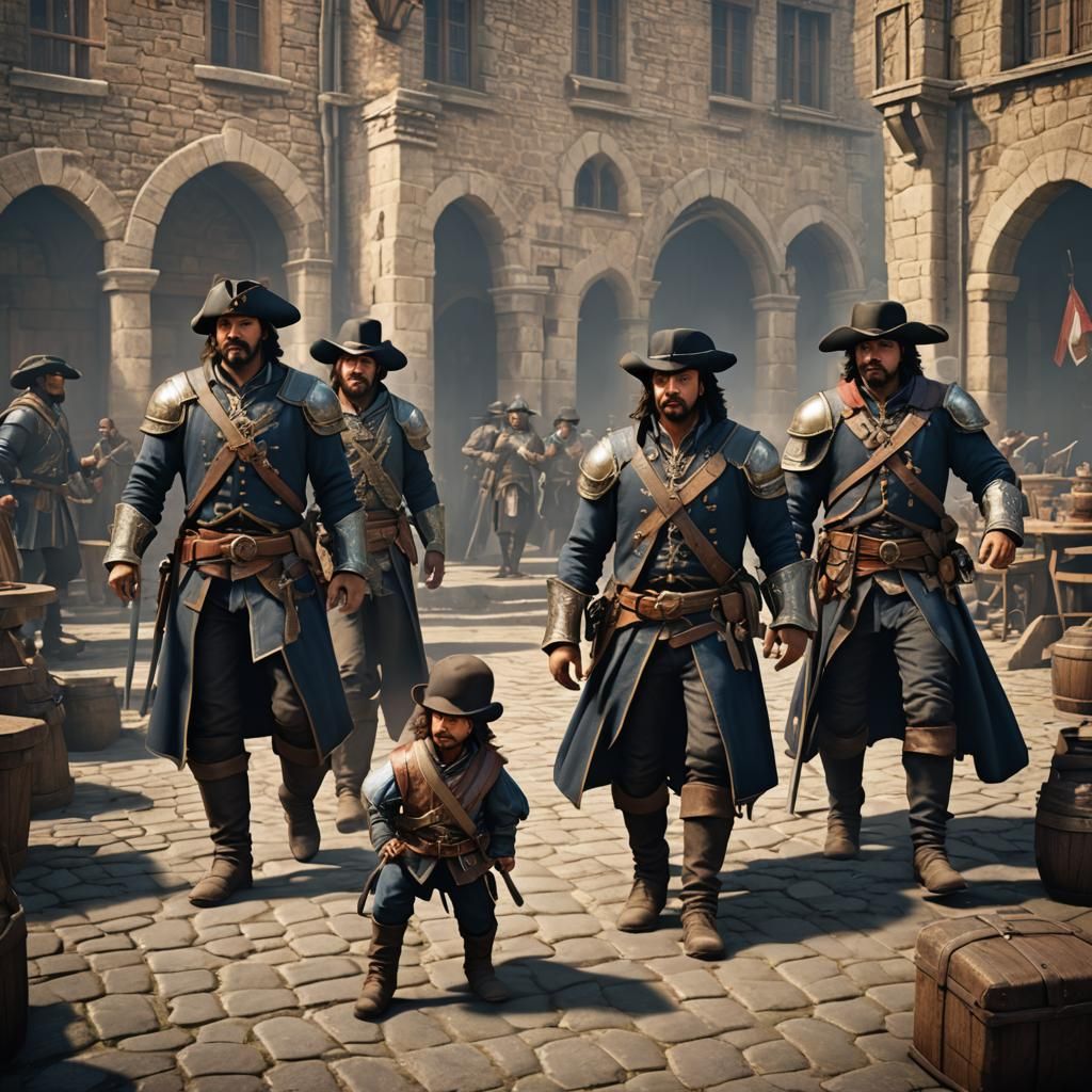 The Three Musketeers in Epic 3D Style