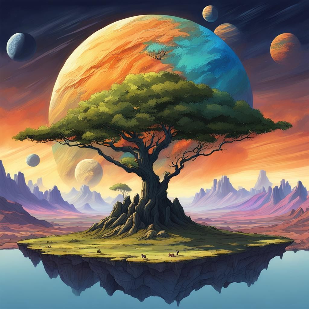 Colorful Fantasy Landscape of Early Earth