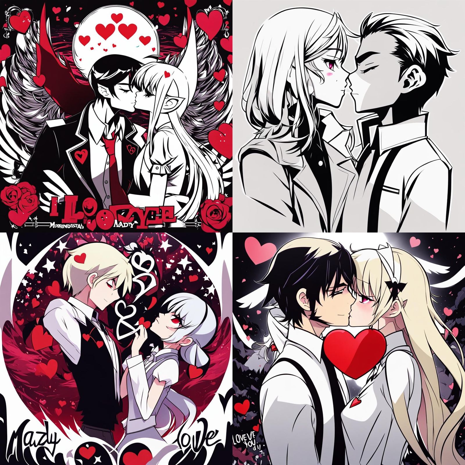Lucifer and Charlie: Anime-Style Kiss