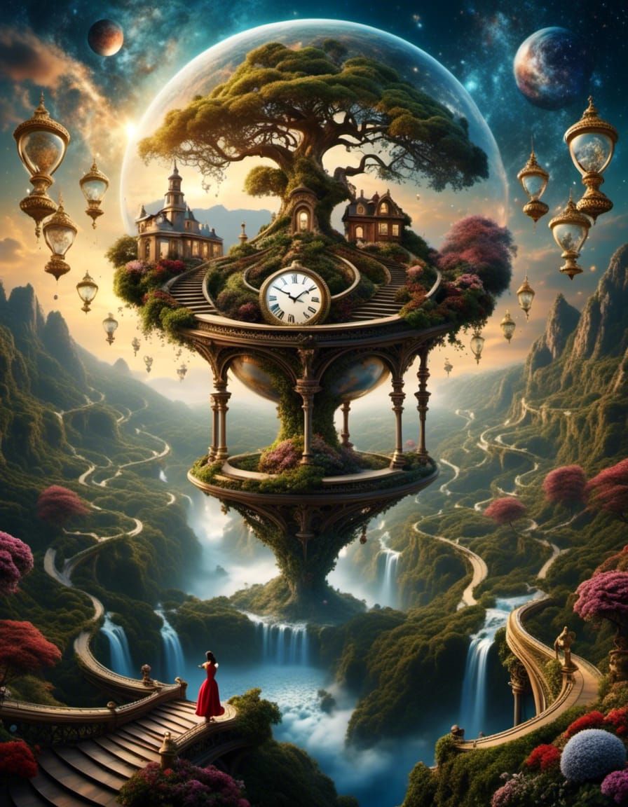 Hourglass World with Magical Intricate Details