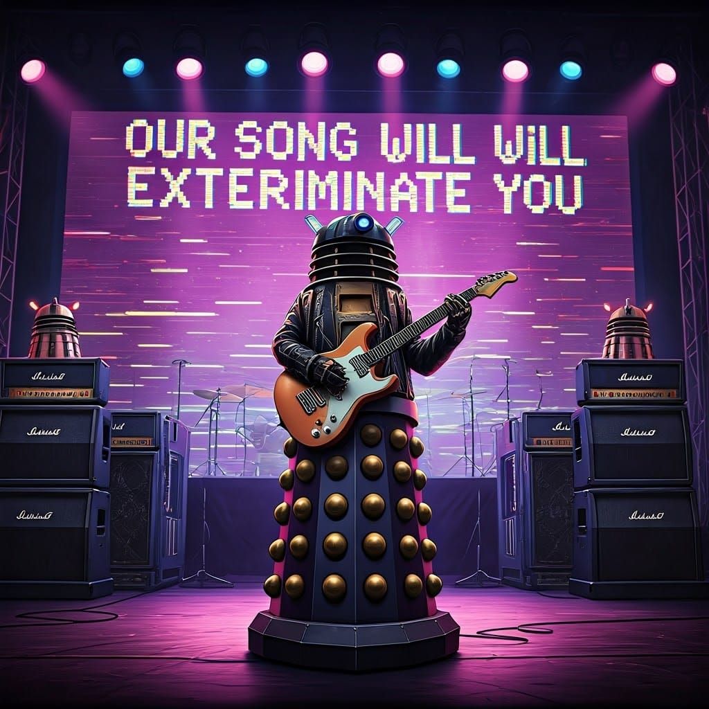 Cyberpunk Dalek Rock Band Reigns Supreme