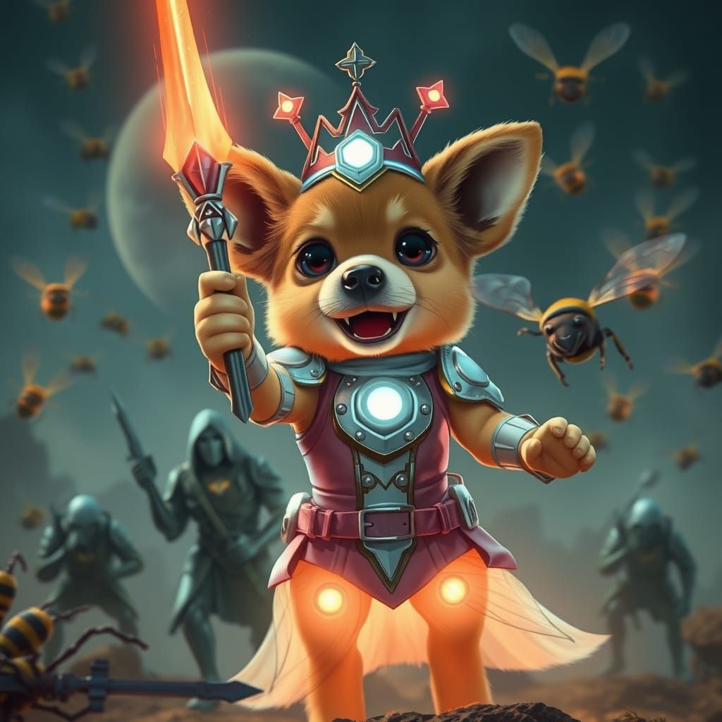 Futuristic Puppy Princess Leads Warriors in Battle Against H...