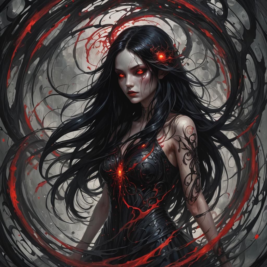 Dark Fairy Emerges from Abstract Horror