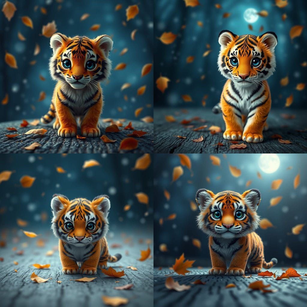 Chibi Tiger in Autumnal Twilight