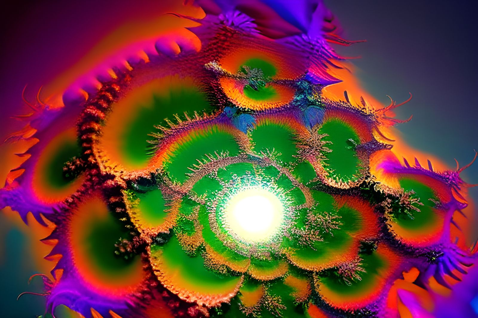 Iridescent 3D Fractal Sculptures in Liminal Style