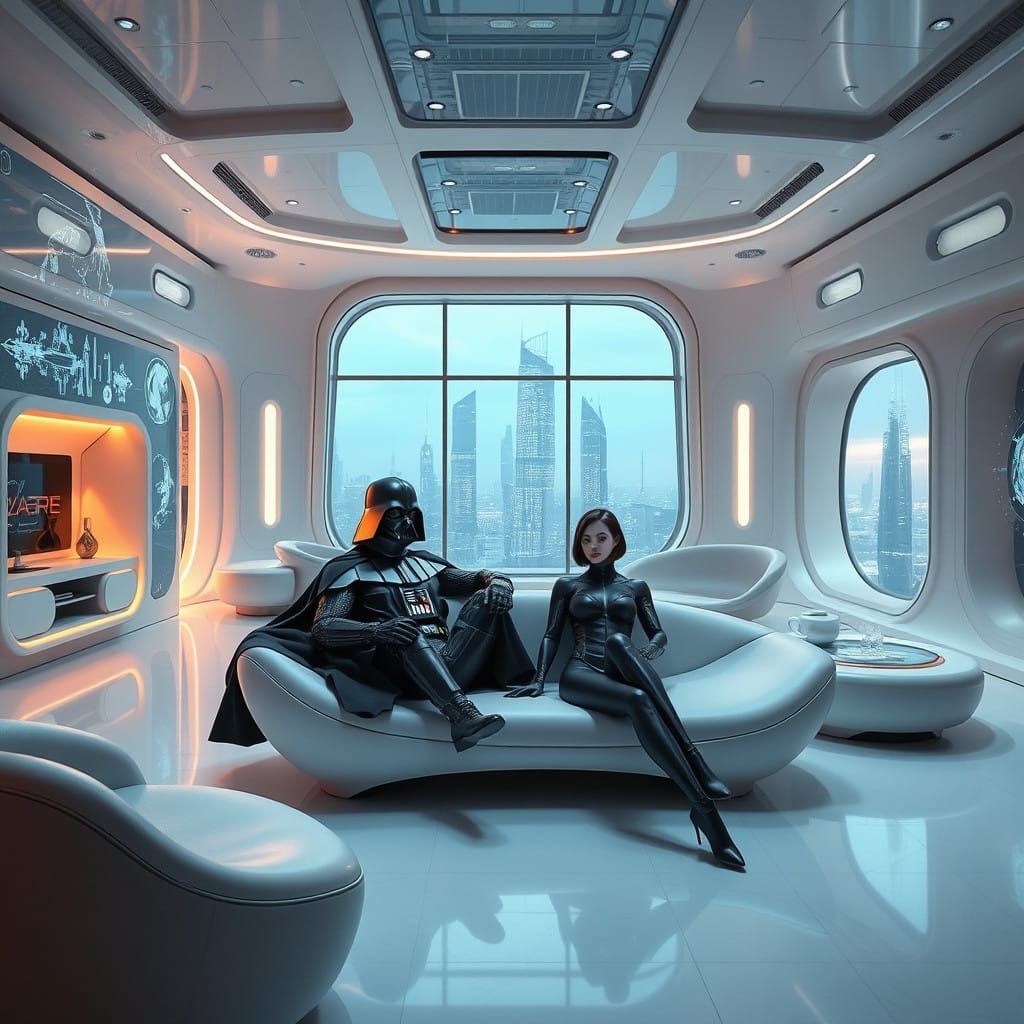 Surreal Futuristic Home in Digital Render Style