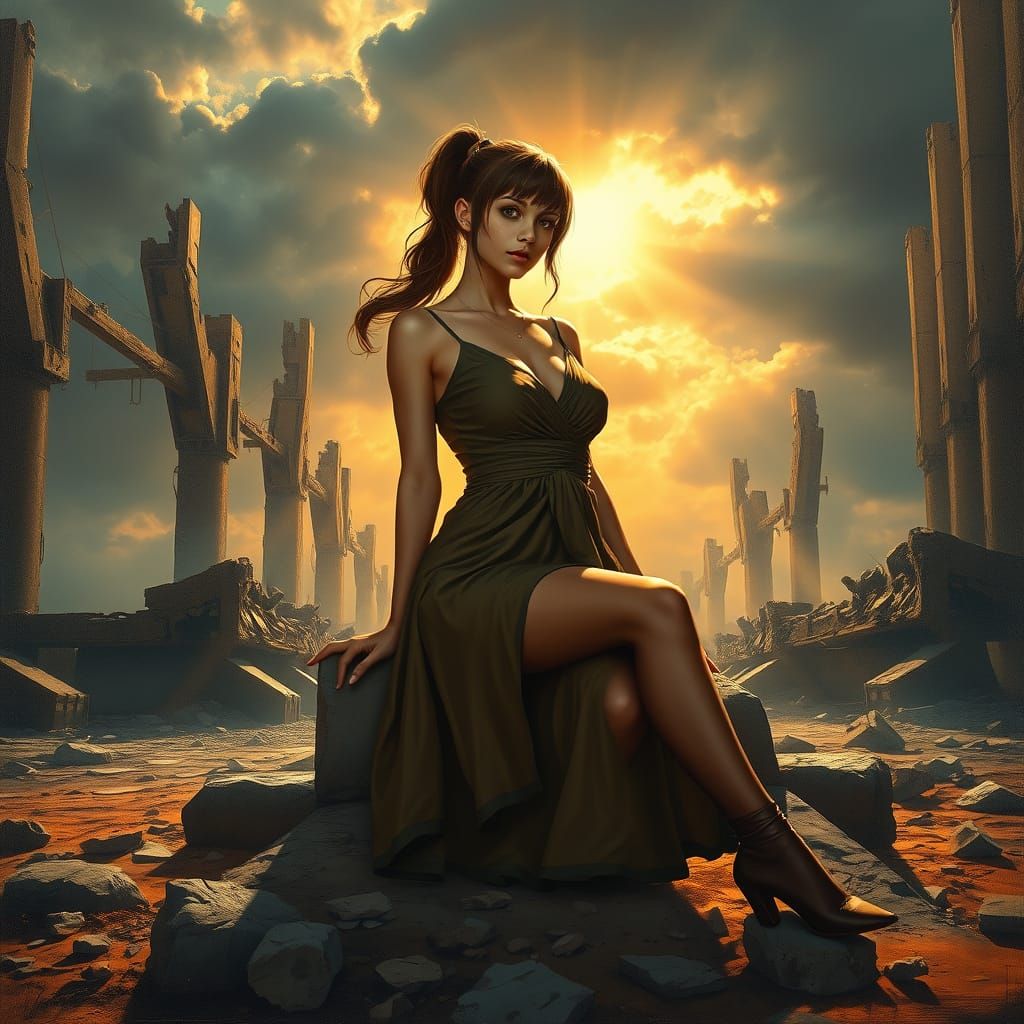 Ethereal Goddess in Ruins