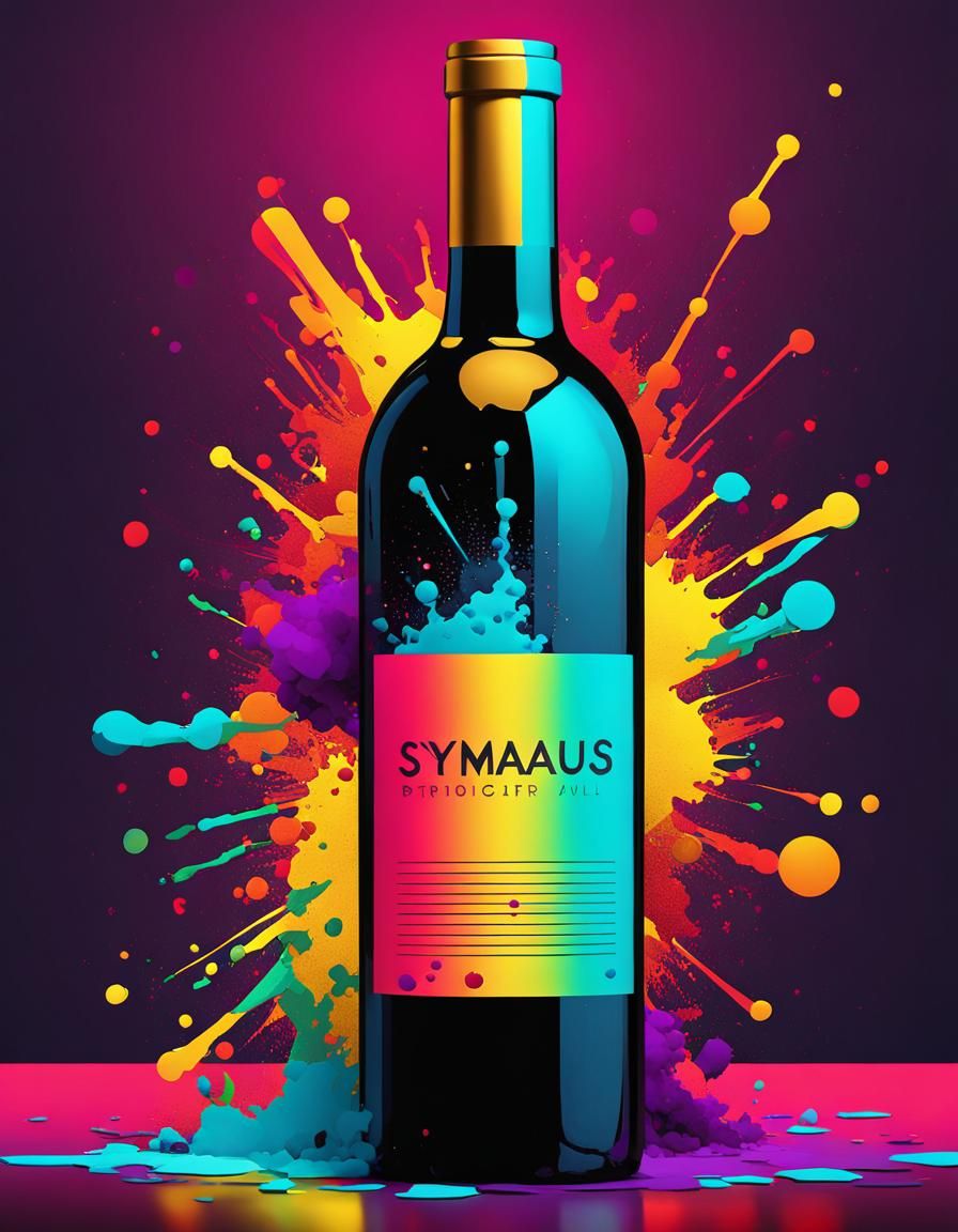 Pop Art Wine Bottle with Popping Cork