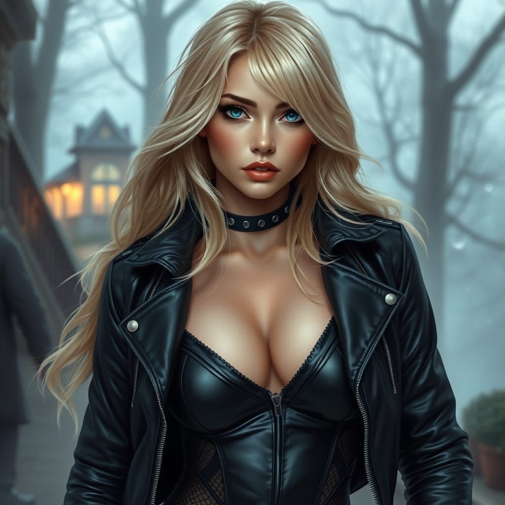 Ethereal Black Canary in Fantasy Hyperdetailed Setting