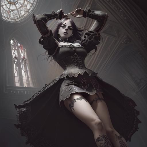 Macabre Gothic Beauty in Dark Fantasy Style