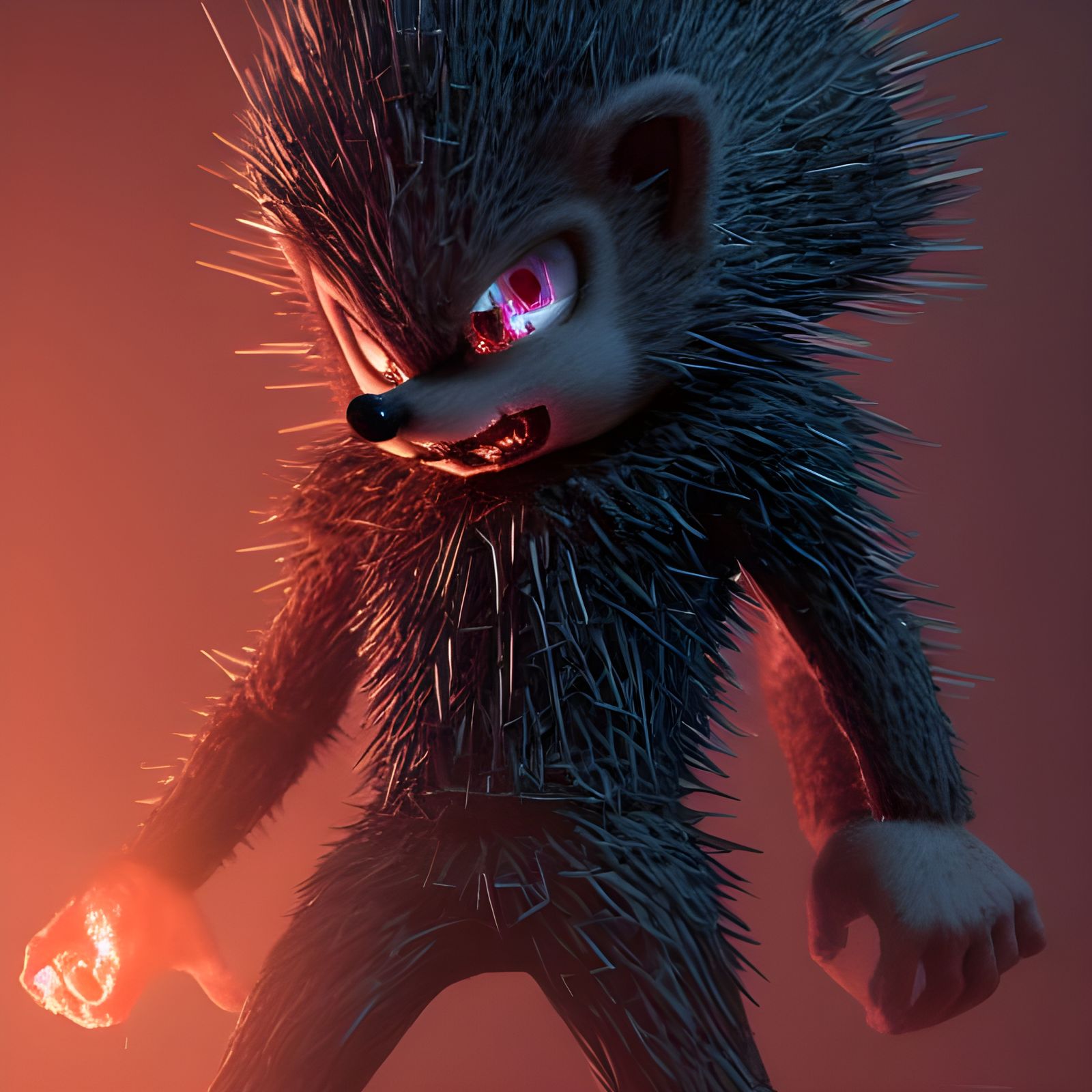 Hellraiser Zombie Sonic in Dark Alley: Concept Art