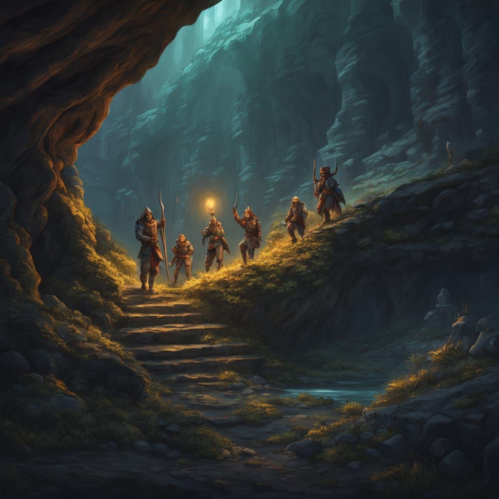Achaierai Hunting Group in Eerie Cave