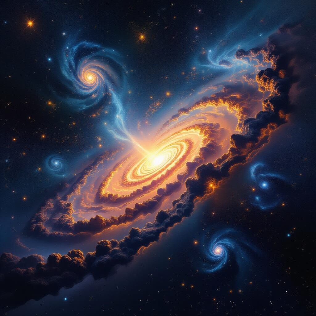 Fractal Cosmology Landscapes in Digital Art Style