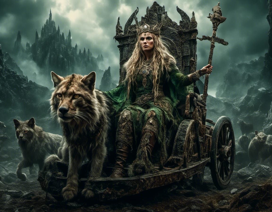 Freya, Beautiful Viking Goddess in Dark Fantasy Art